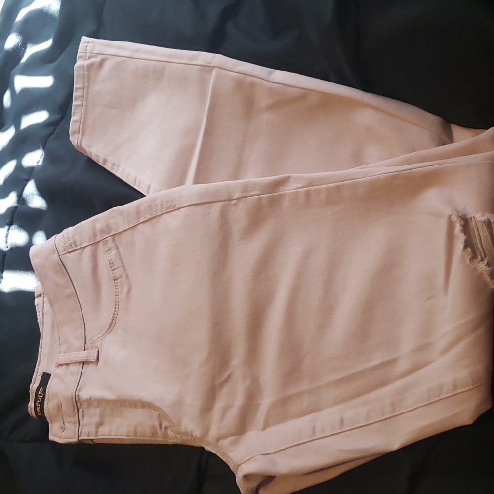 Pink cream skinny jeans